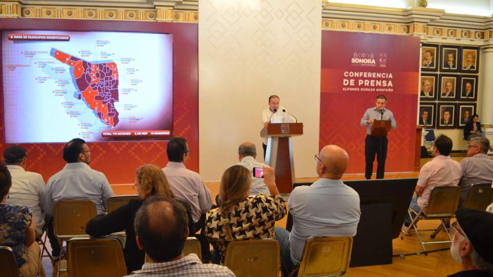 110 obras para el mejoramiento de 19 municipios de Sonora